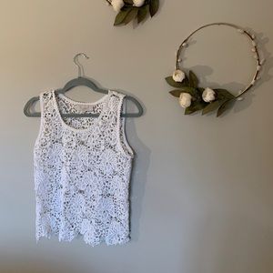 Loft White Lace Overlay